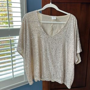 Sparkling champagne colored top. Easy to dress up or down. Worn once.
